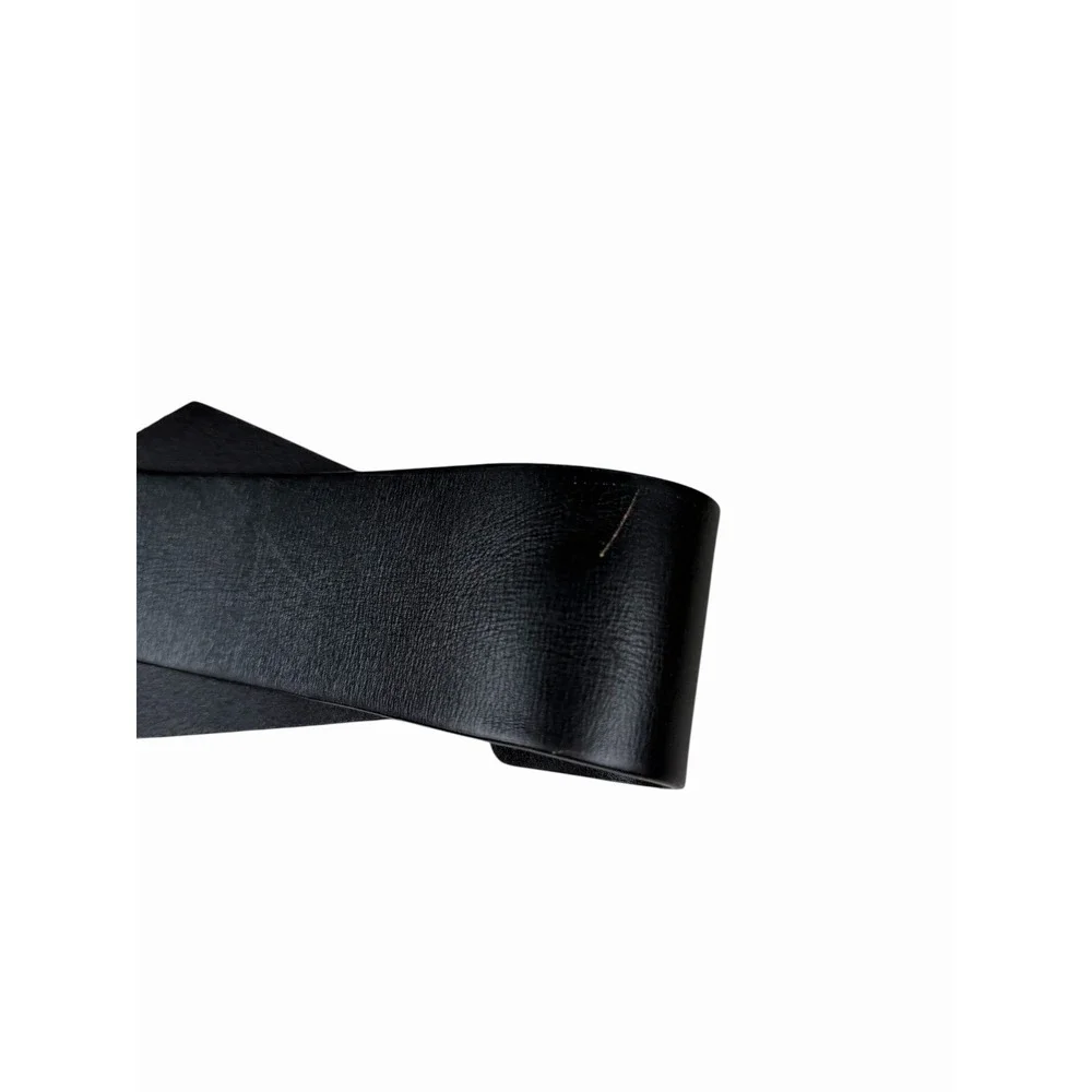 DIESEL Black Wide Leather‎ Belt Geometric Cut Out 100% Cow Leather Sz 90 cm